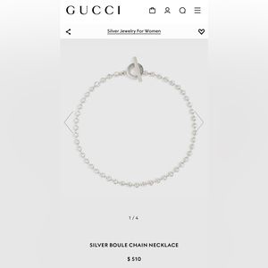 Gucci SILVER BOULE CHAIN NECKLACE used